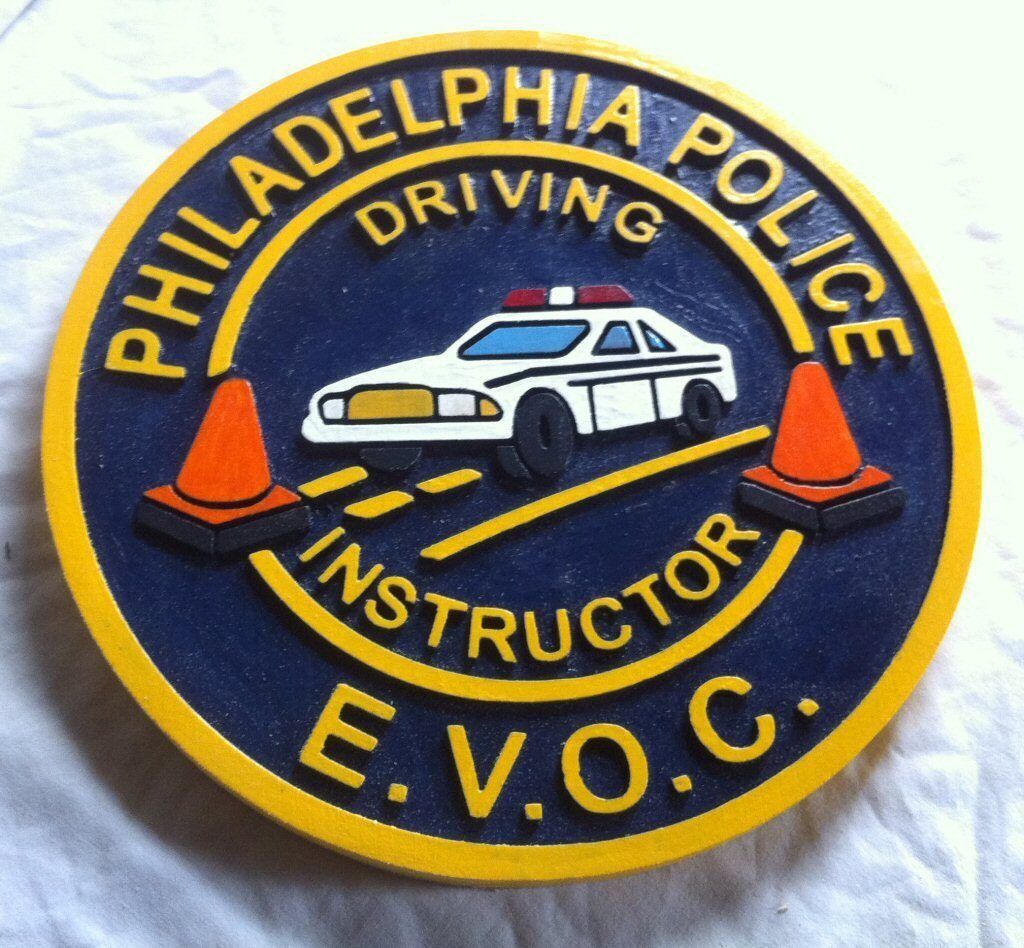 Police Philadelphia Driving Instructor 3D routed wood patch plaque sign Custom