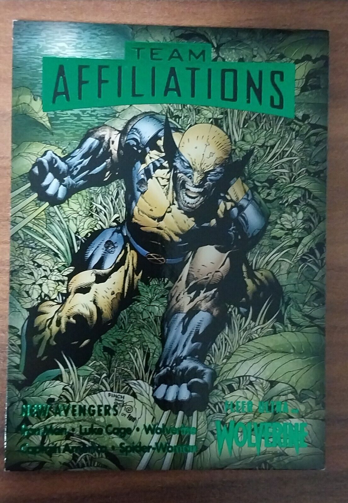 2024 Fleer Ultra Wolverine Green Foil Parallel Team Affiliations #5 New Avengers