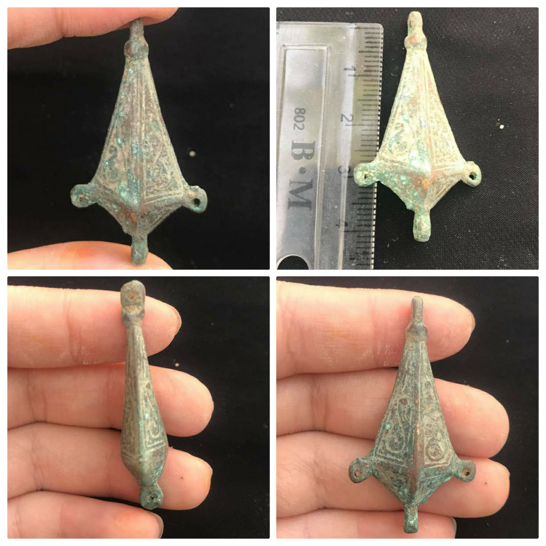 Rare Ancient Old Islamic Period Antique Saljuq Bronze Unique Pendent