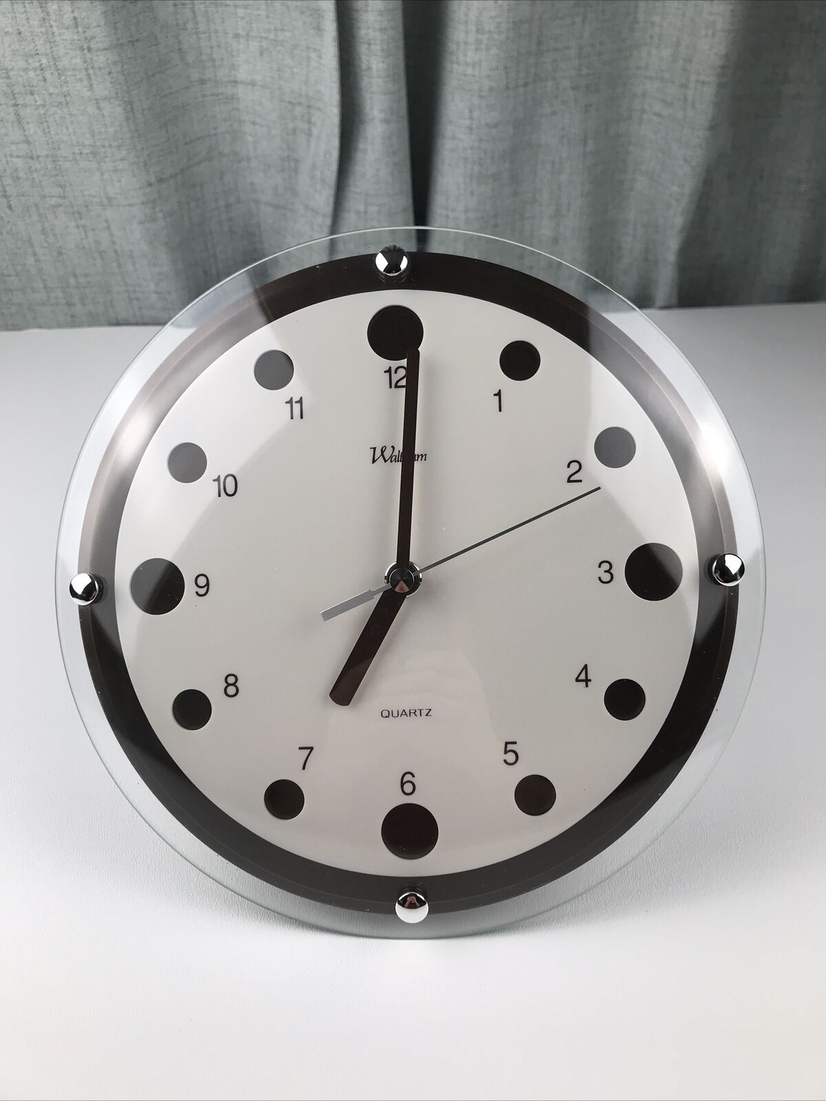 MCM Waltham Glass Dome Wall Round Clock Metal Dial 9\