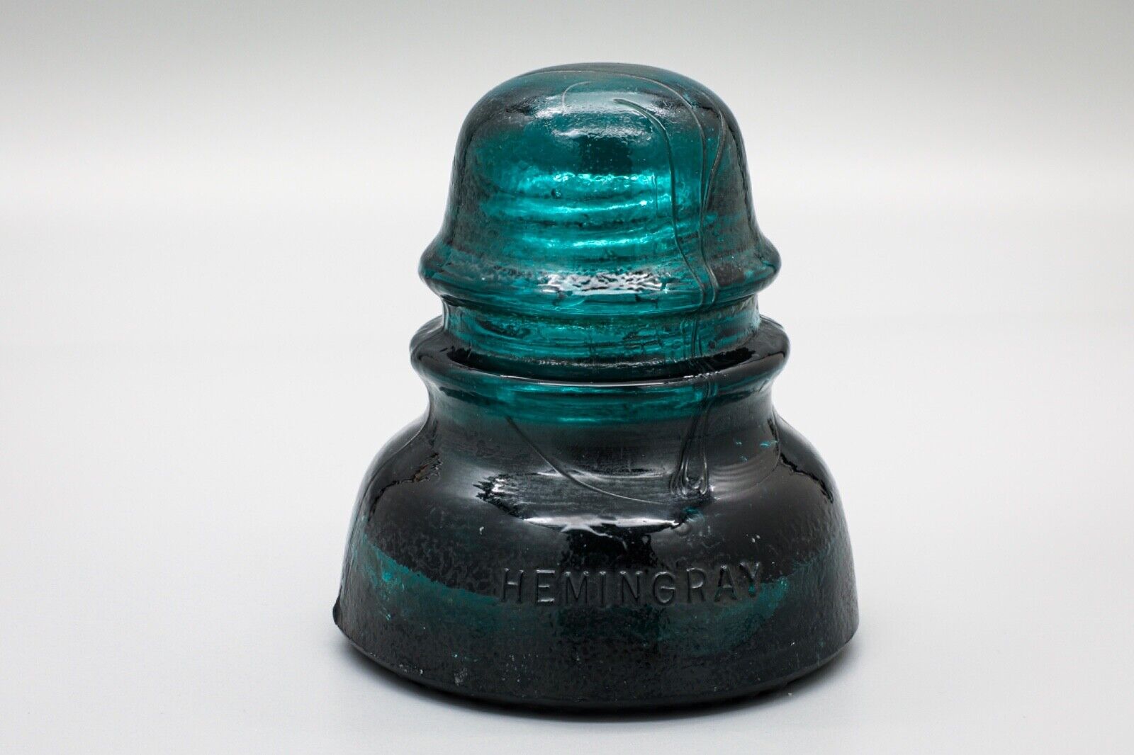 Hemingray Glass Insulator - No 40 - Green - Made in USA. Vintage insulator.