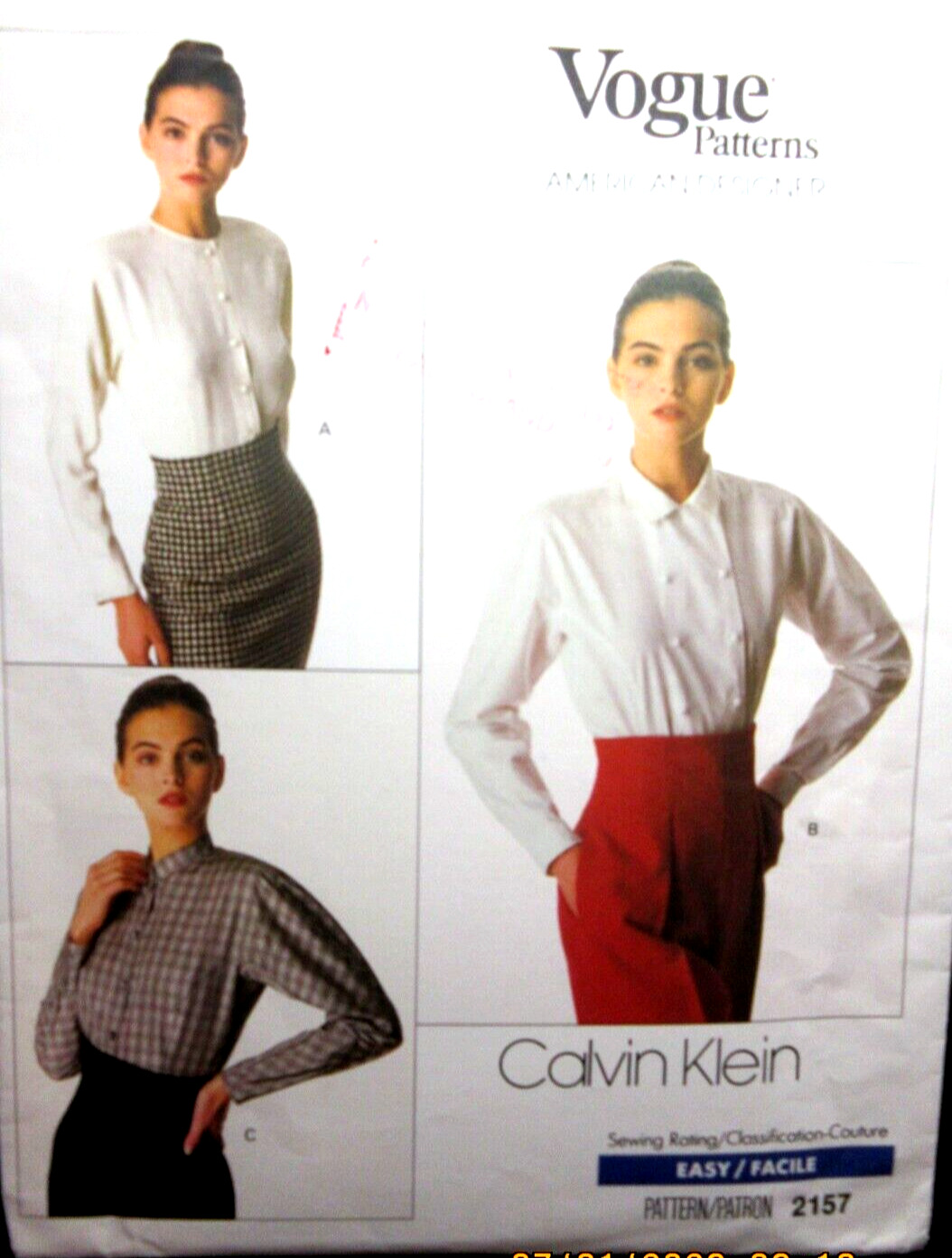 Vogue American Designer Pattern 2157 Calvin Klein Size -12