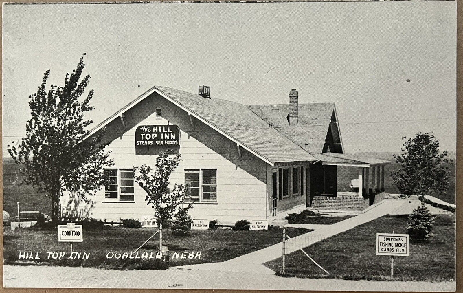 Ogallala Nebraska Hill Top Inn Restaurant Postcard c1940