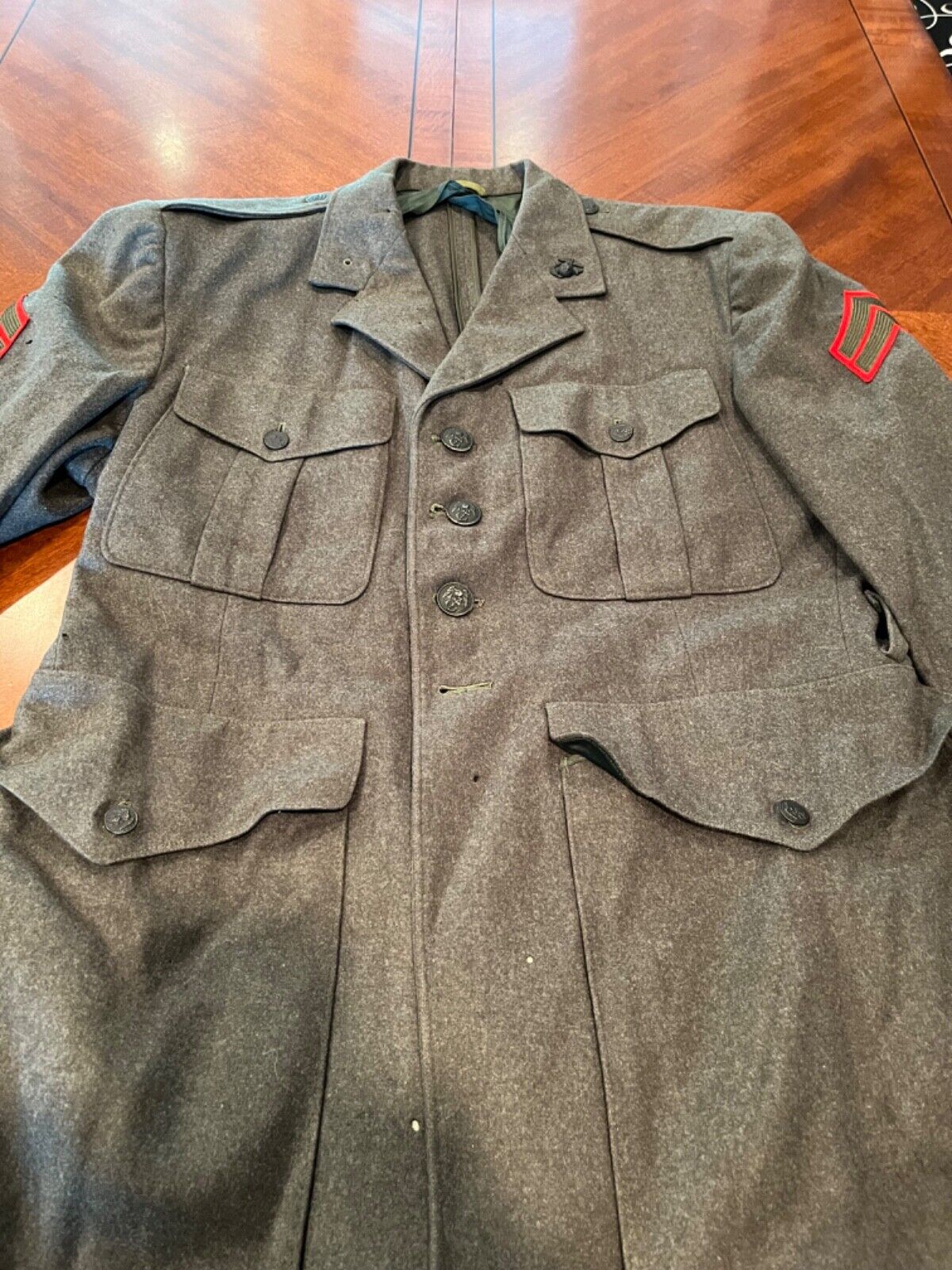 Vintage USMC Gray Official Uniform Jacket, Pants, Tie and Belt. pants size 36/34