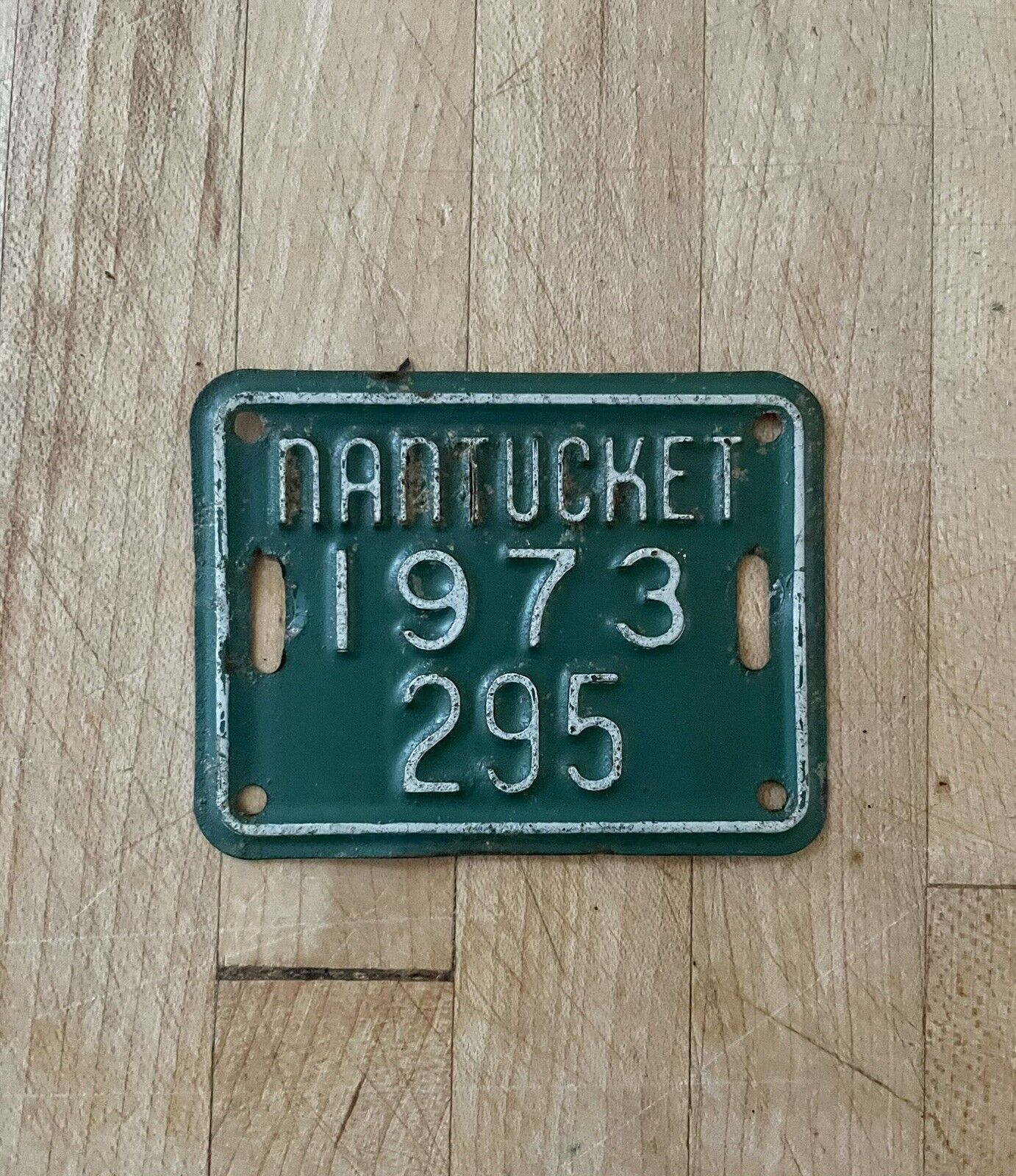 **NANTUCKET Bicycle License Plate - Antique 1973**