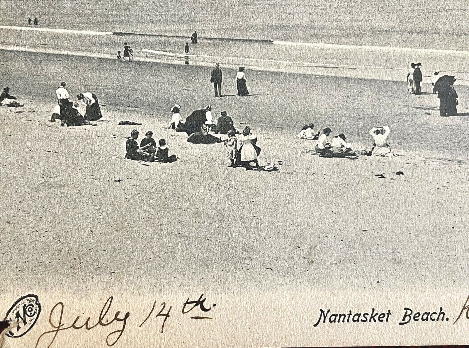 Postcard Bathers on Nantasket Beach Hull Plymouth, MASS1908 Undivided Back