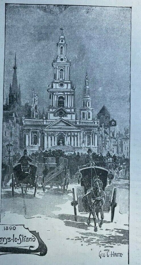 1891 London England Strand Street illustrated