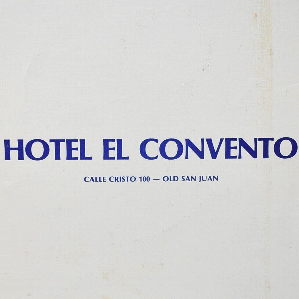 1979 Hotel El Convento Restaurant Menu 100 Calle del Cristo San Juan Puerto Rico