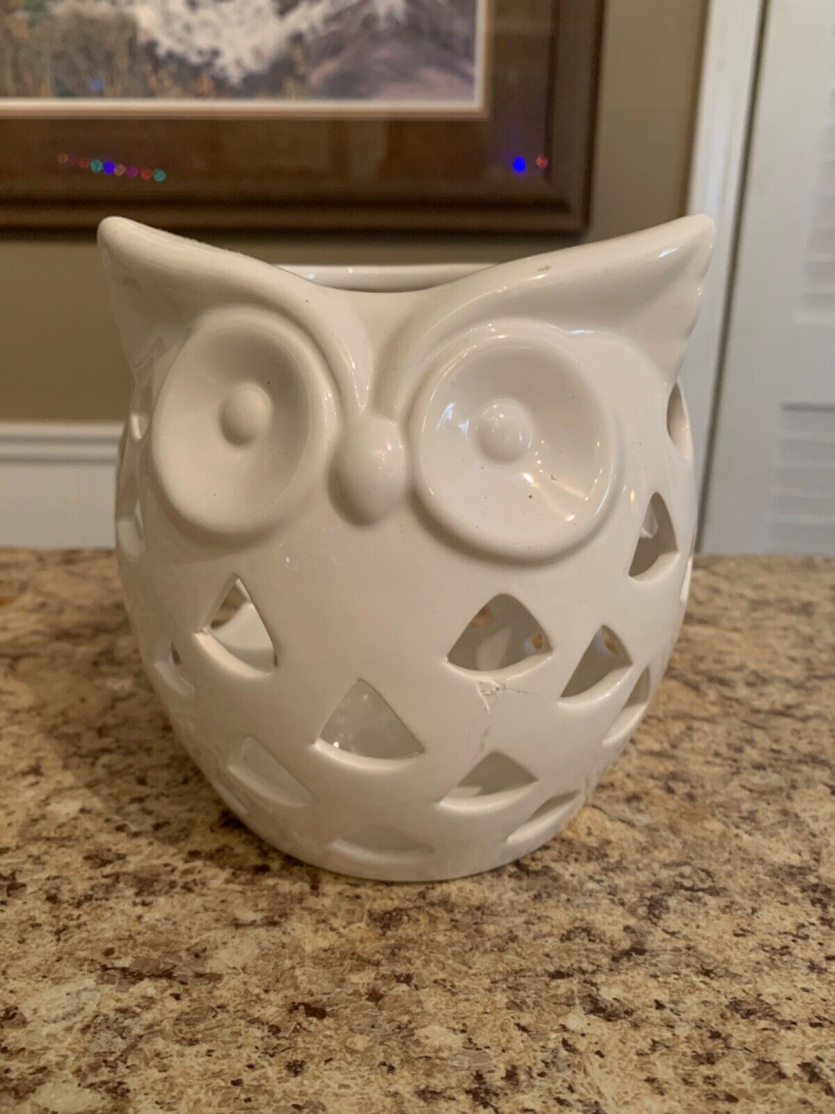 Better Homes All White Owl Ceramic Tealight Holder 5.5\