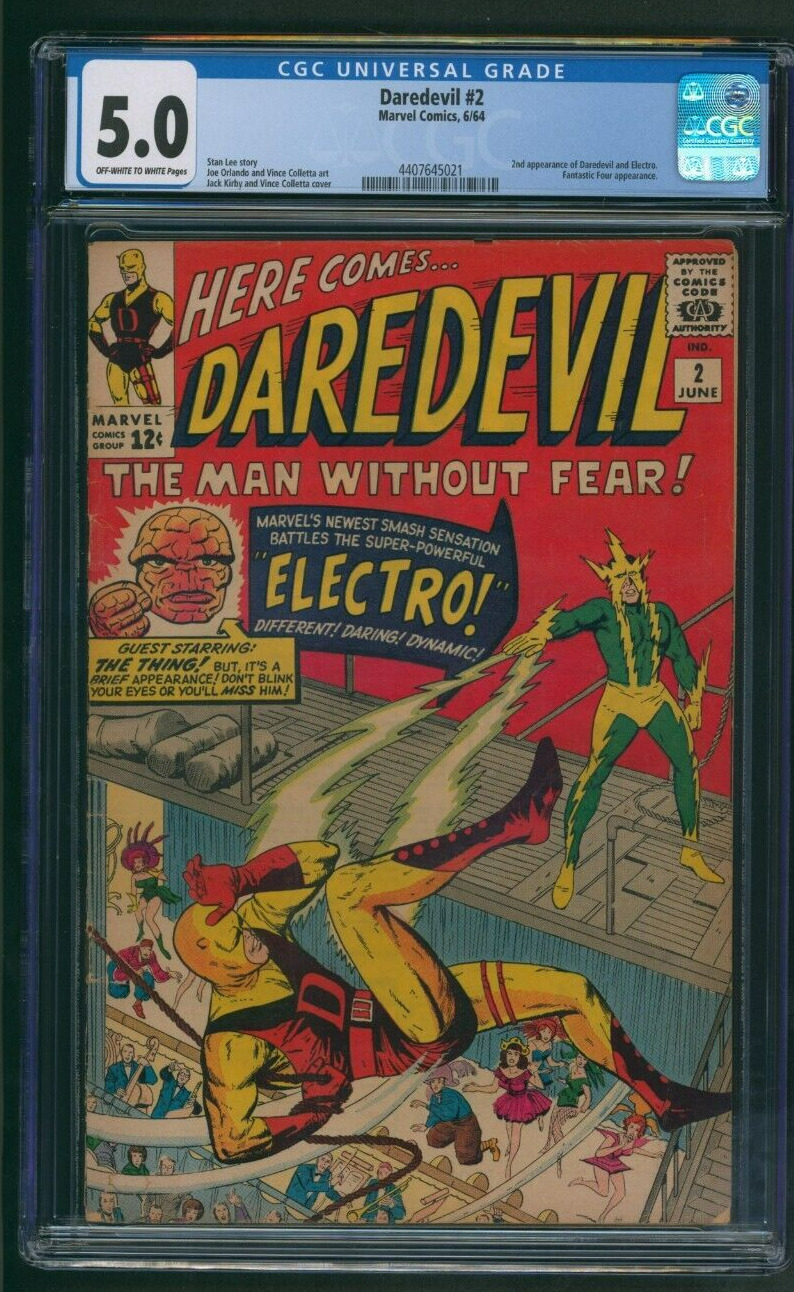 Daredevil #2 CGC 5.0 2nd Appearance of Daredevil and Electro Marvel 1964