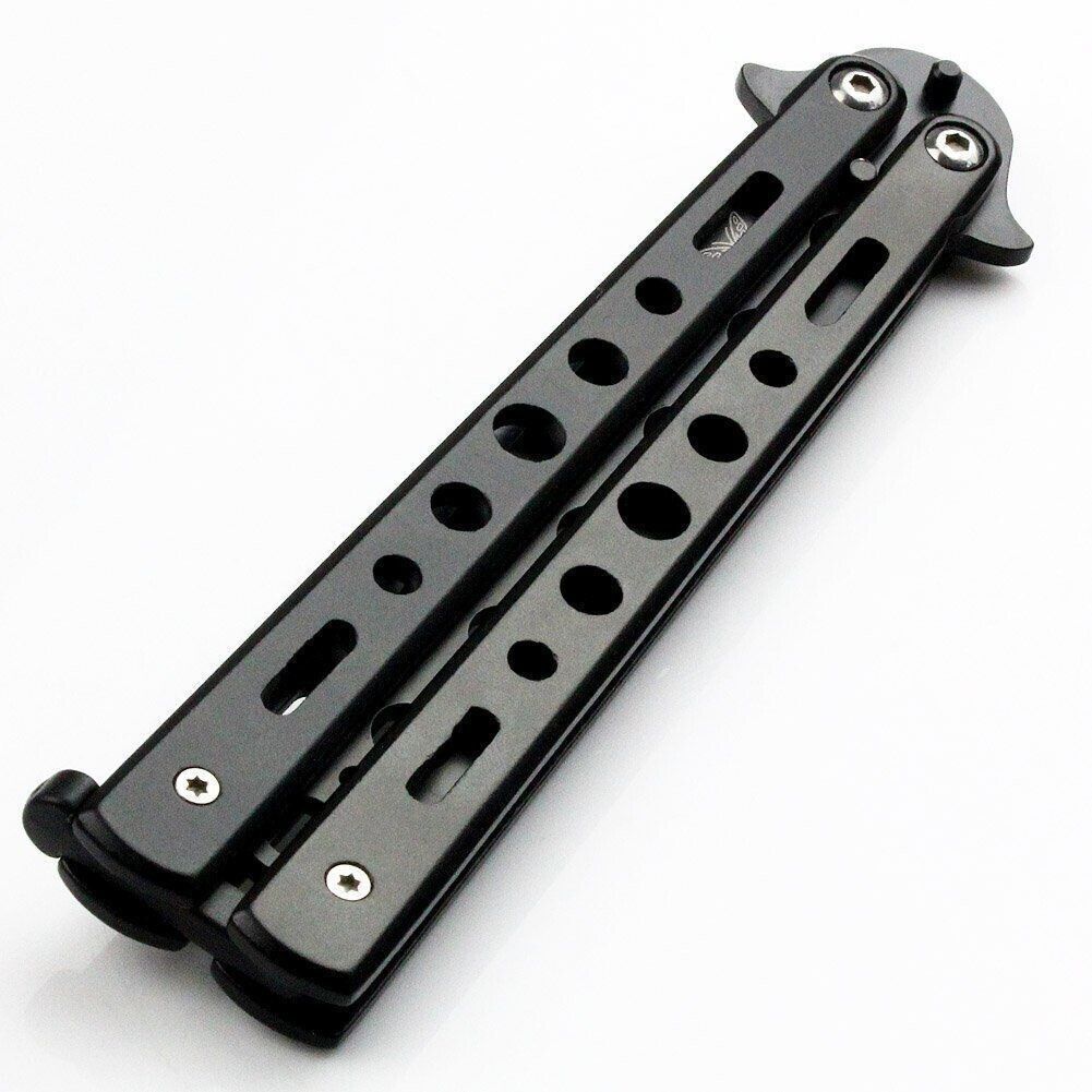 NEW Butterfly Balisong Trainer Knife Training Dull Tool Black Metal Practice