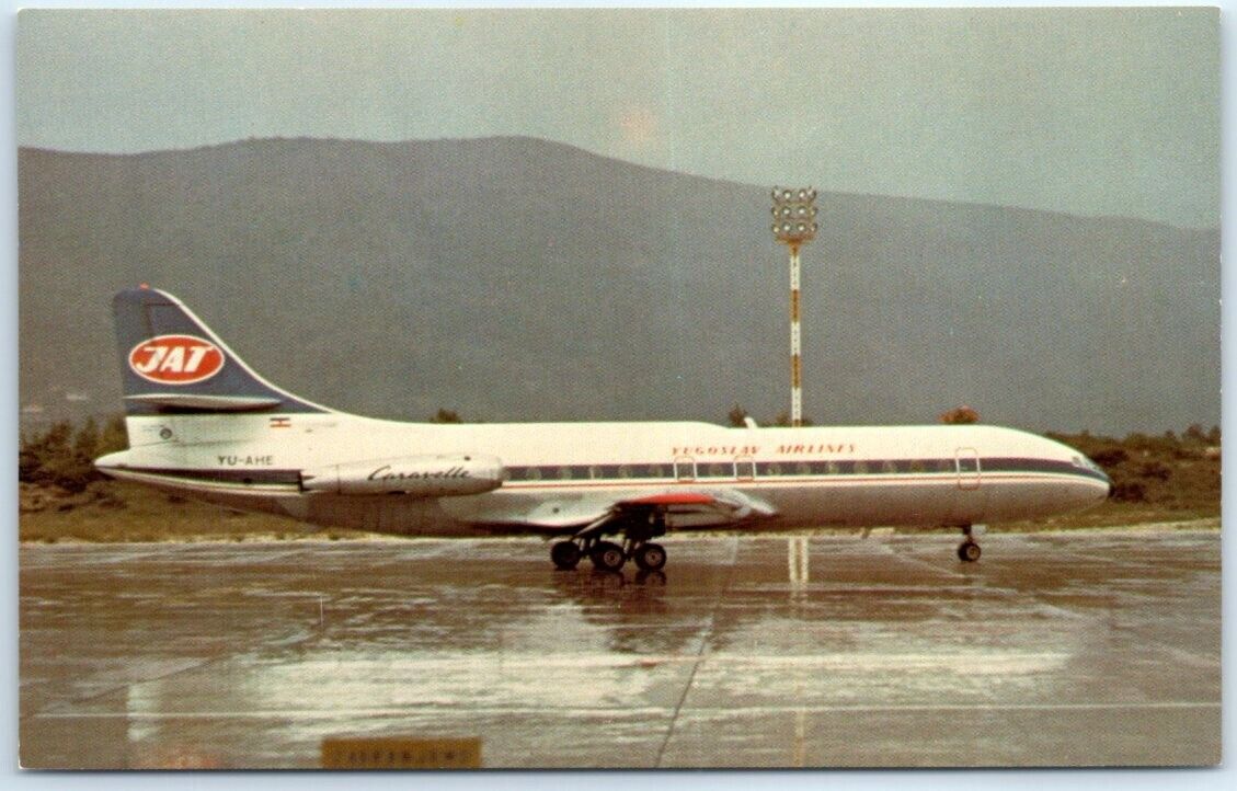 Postcard - Sud Aviation Caravelle 6N, Jat-Yugoslav Airlines - Dubrovnik, Croatia