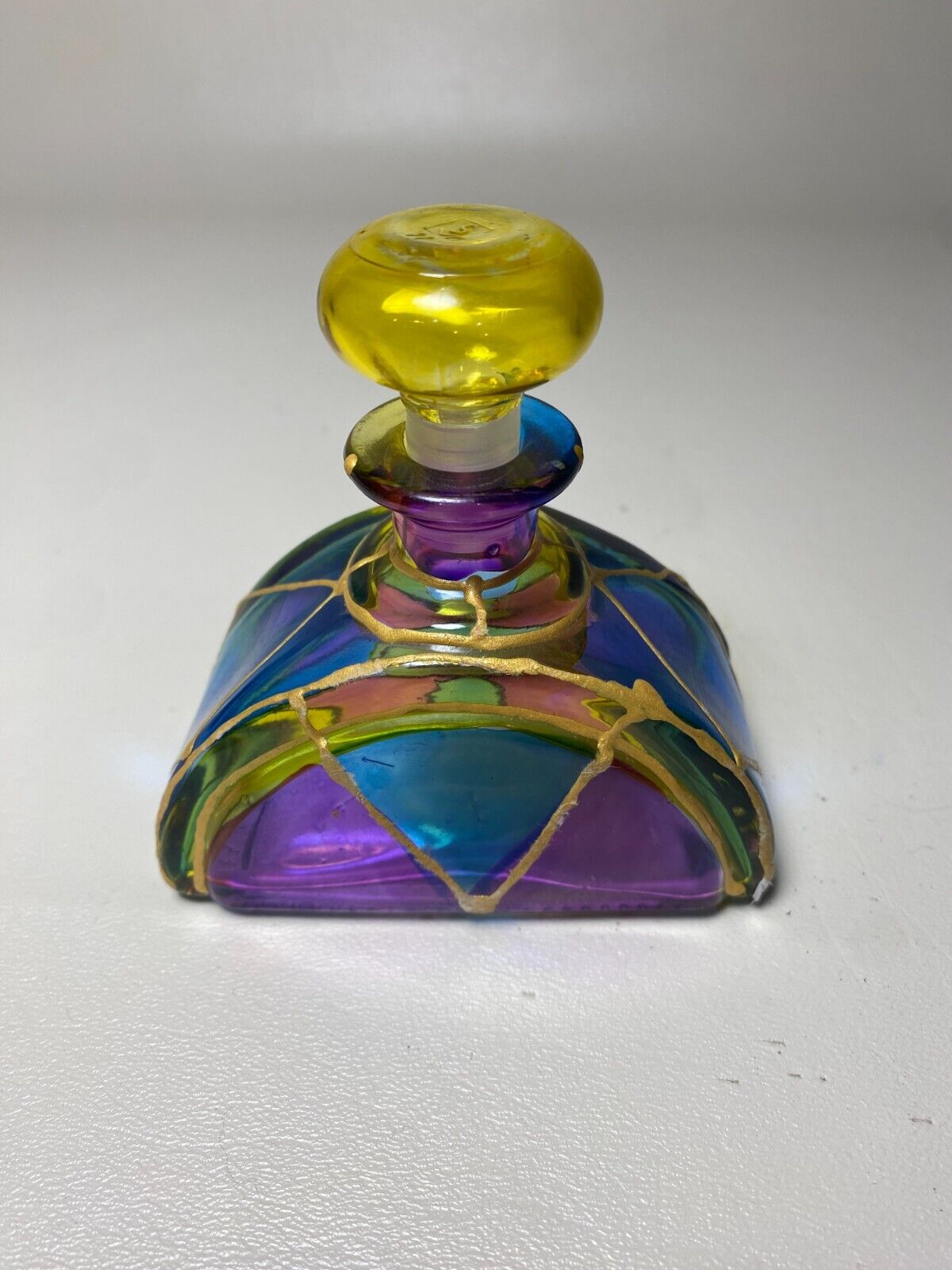 Vintage Art Glass Bottle Perfume Glass Bottle Art Glass Decanter 100 ML Italy