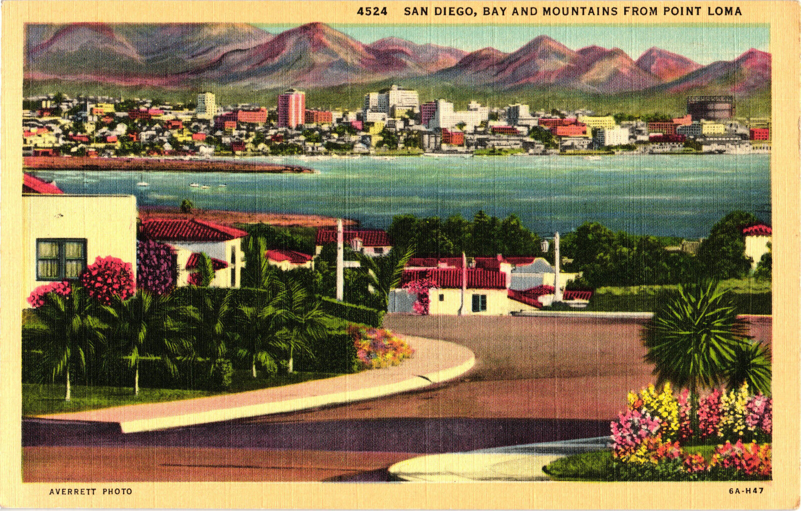 San Diego, Bay and Mountains From Point Loma Postcard Unposted