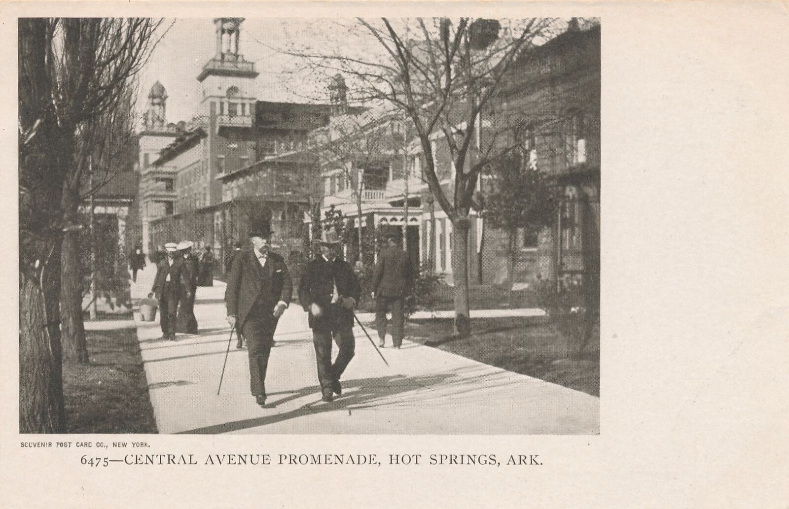 HOT SPRINGS AR - Central Avenue Promenade Postcard - udb (pre 1908)
