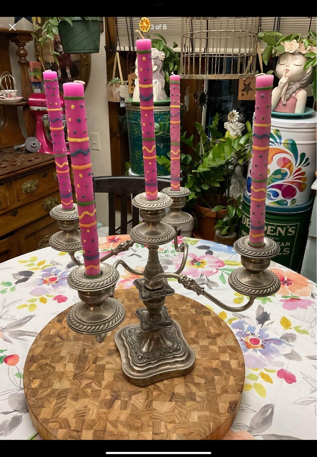 Antique Victorian Candelabra (Holds 5 Candles)- 15 Inch Gorgeous