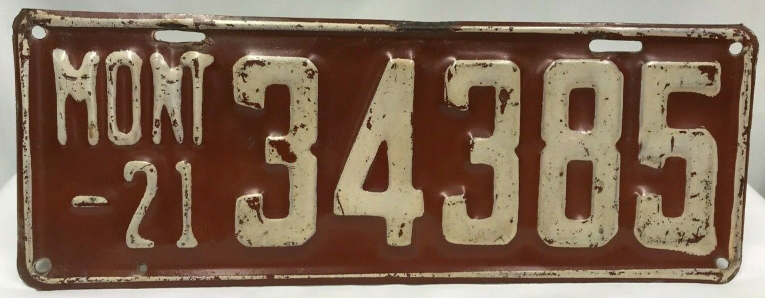 1921 Montana License Plate 34385
