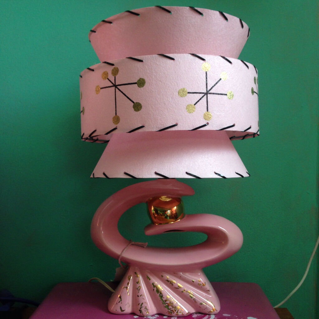 Mid Century Vintage Style Tapered 3 Tier Fiberglass Lamp Shade Modern Small 