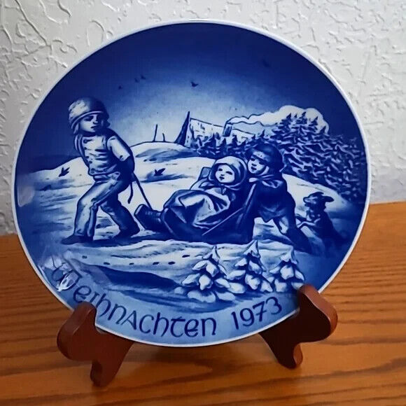 Bareuther Weihnachten 1973 Collector's Porcelain Plate Bavaria Germany COOL