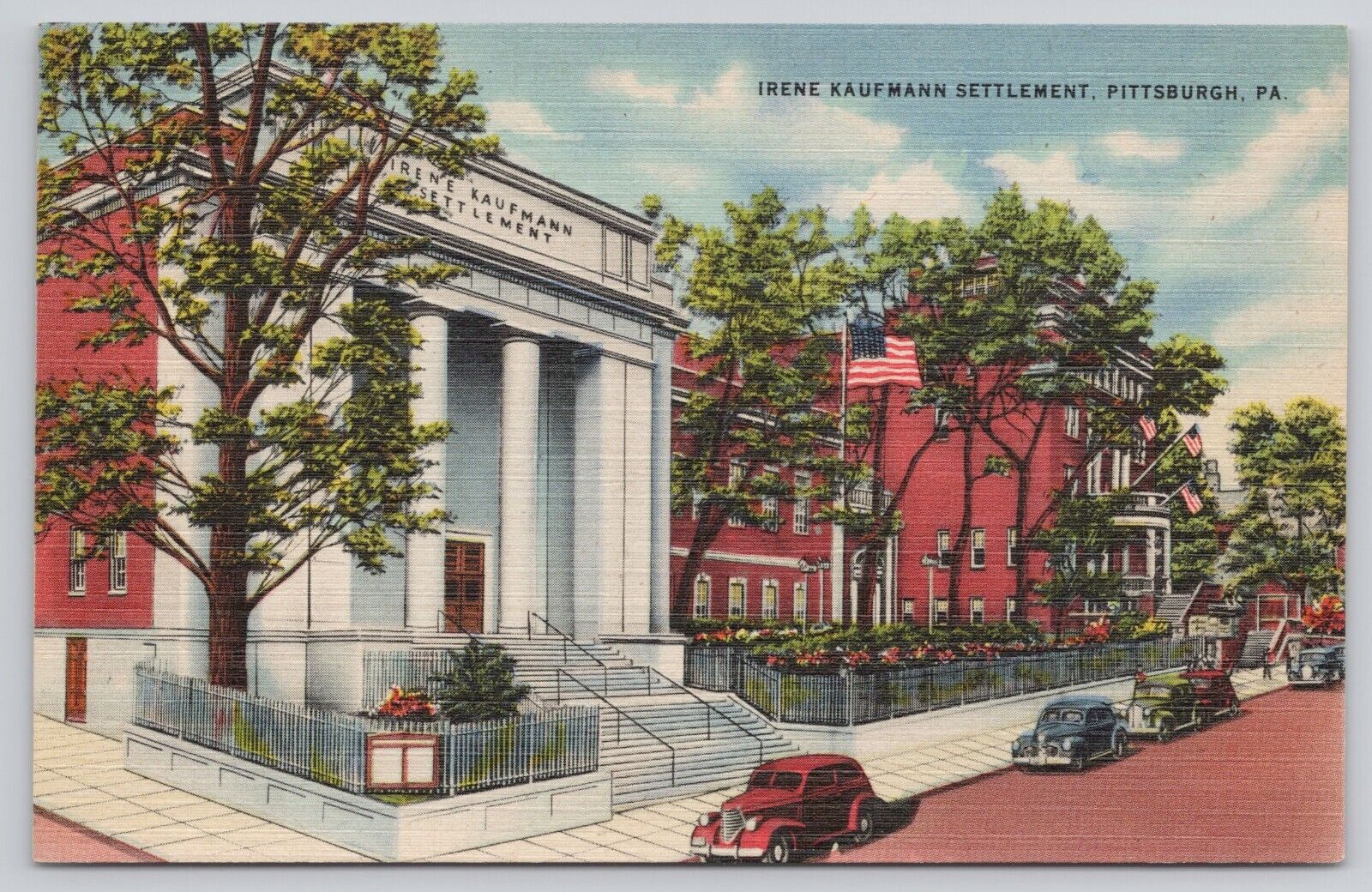 Postcard Irene Kaufman settlement, Pittsburgh, Pennsylvania