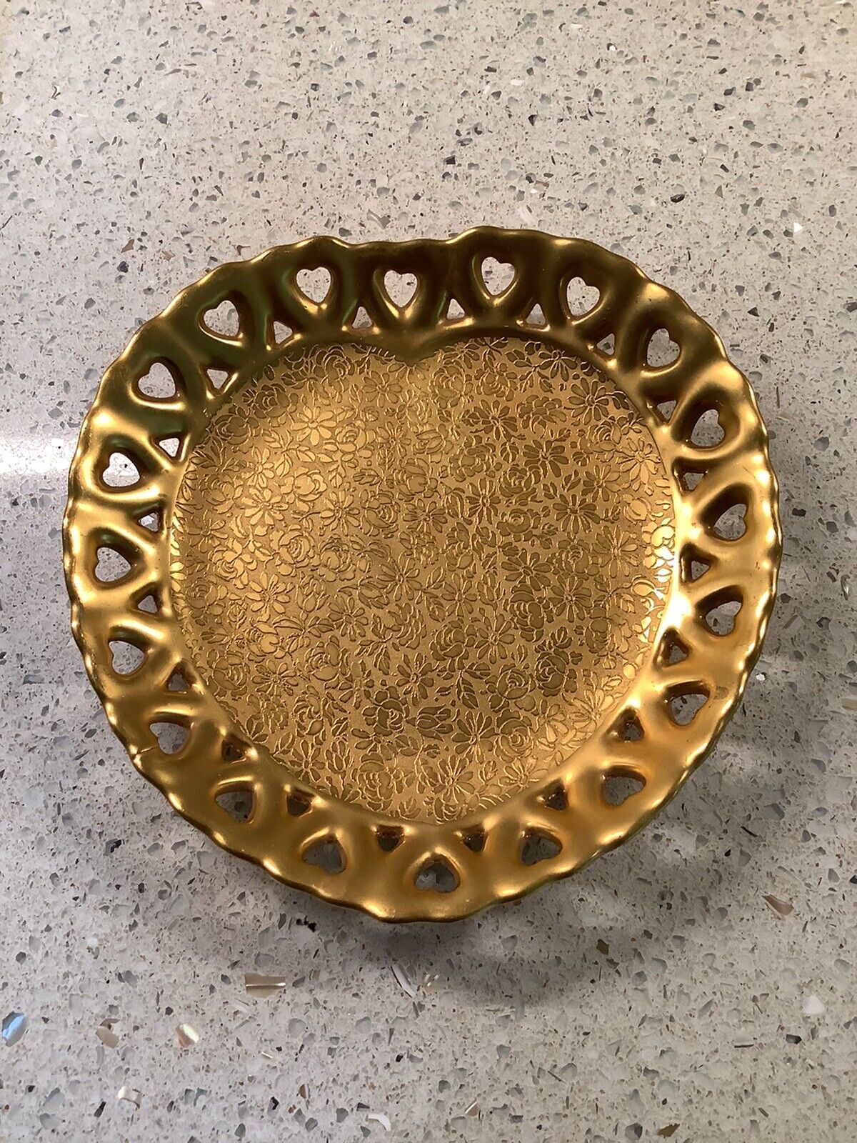 Vintage OSBORNE GOLD Small Heart Shaped Dish