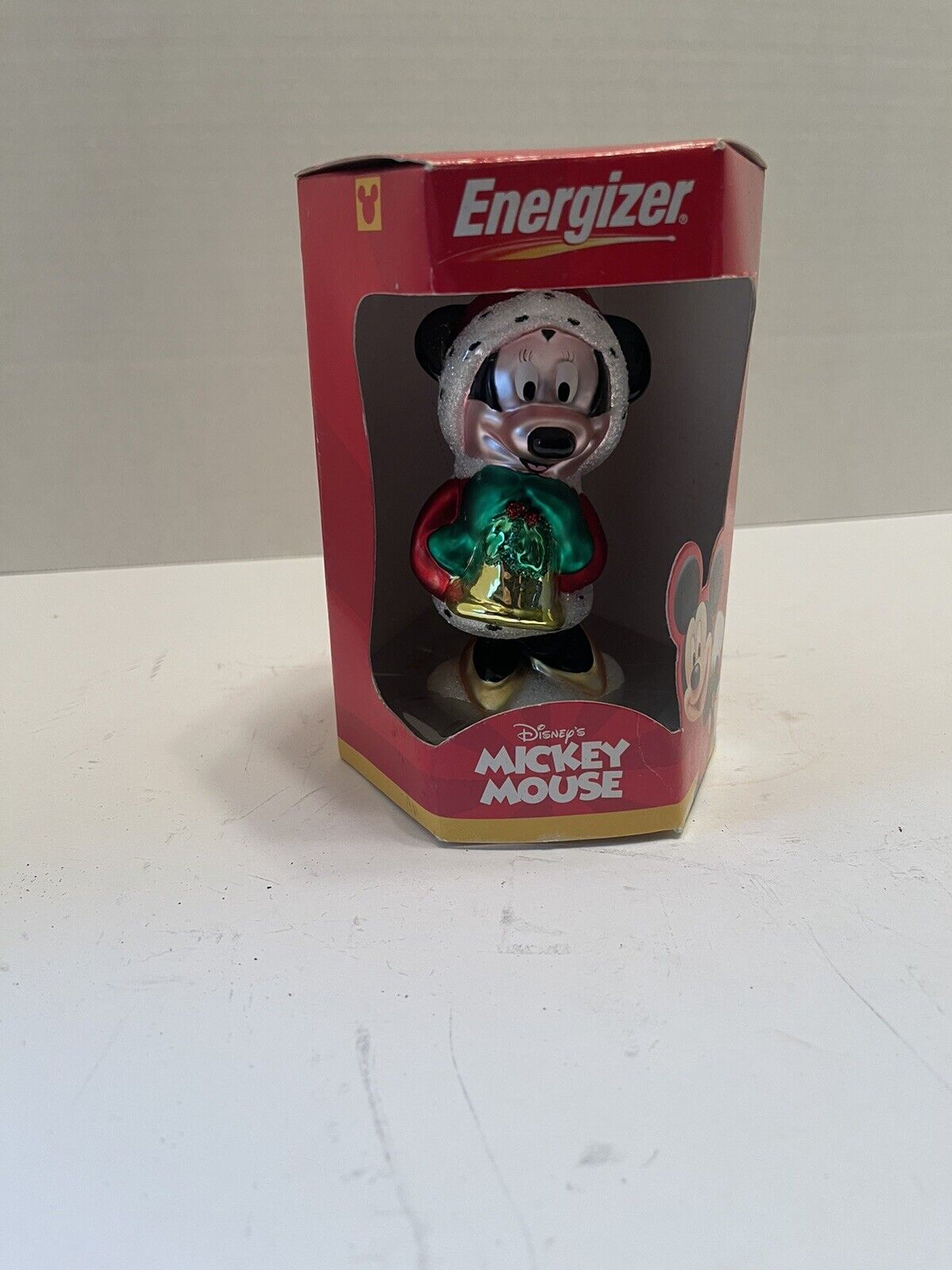 Disney Energizer Mickey Mouse Christmas Ornament European Style Blown Glass 2000