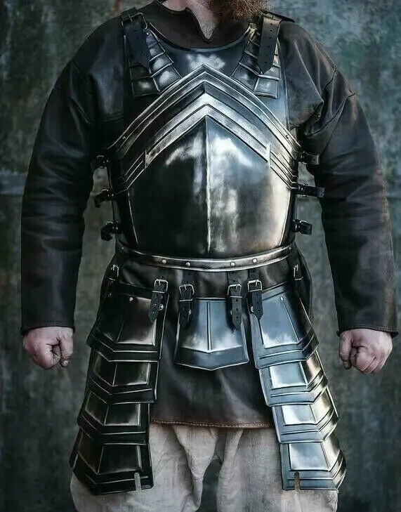 Medieval Armor FULL SUIT Dwarf Blackened LOTR Jacket Set Cosplay Costume;