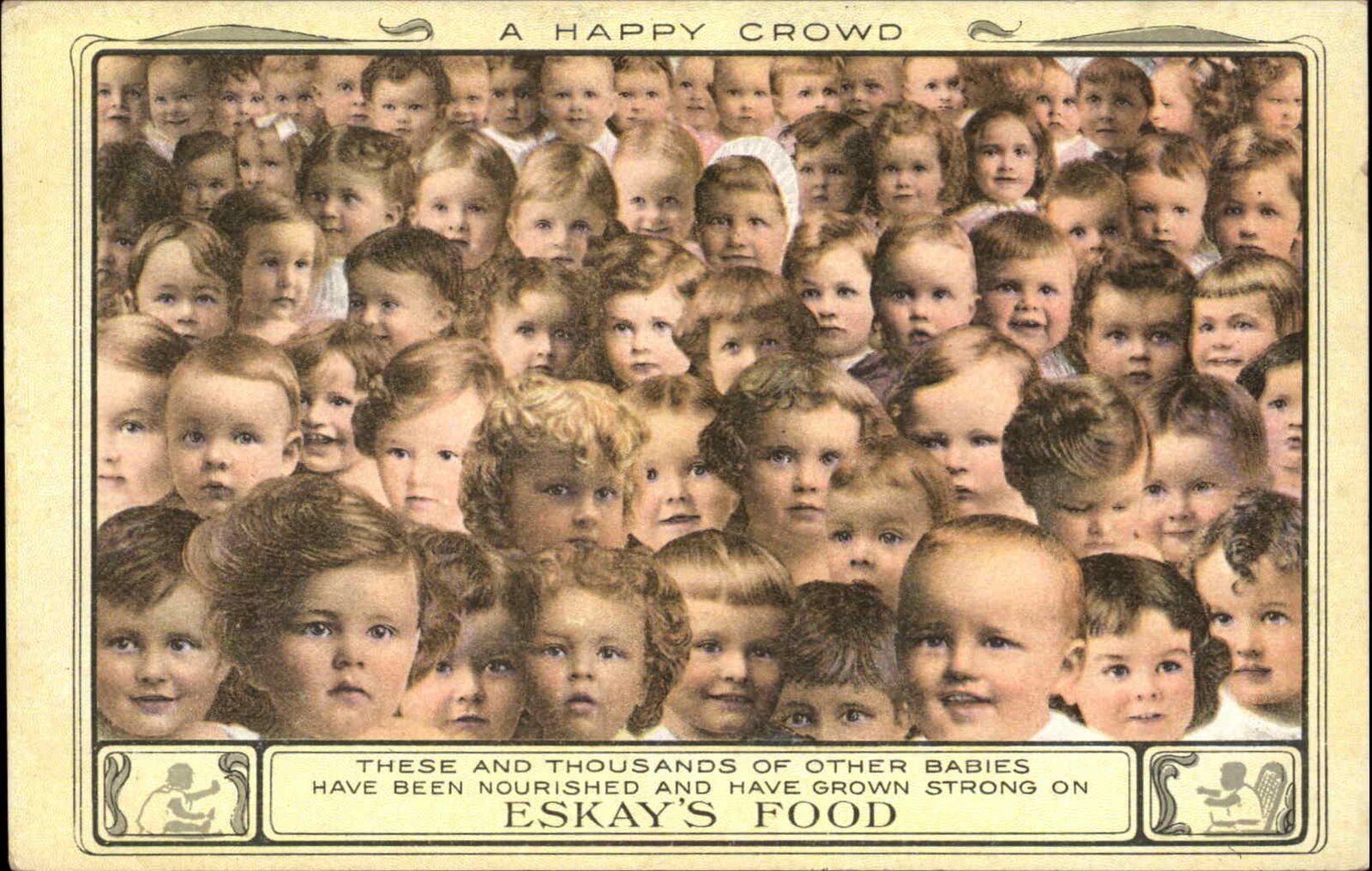 Eskay\'s Food Baby Food Crowd of Babies Ad Advertising c1910 Postcard