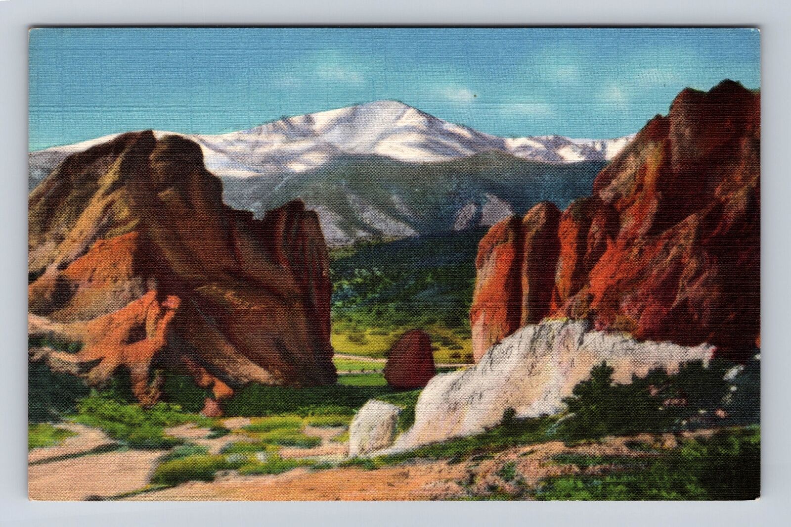 Pikes Peak CO-Colorado, Gateway of Garden of Gods, Antique Vintage Postcard