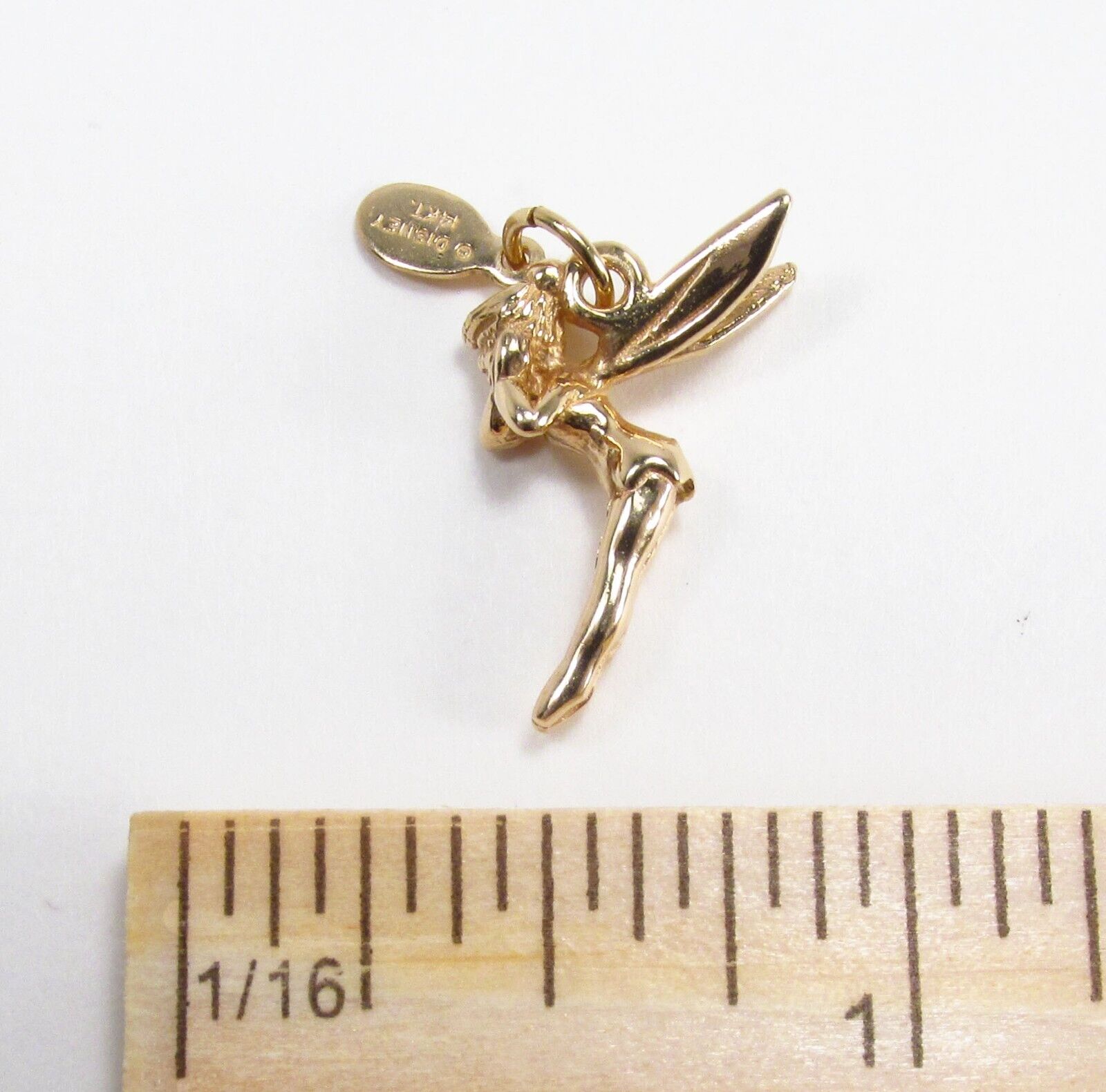 Pre-Owned Authentic Walt Disney 14K Gold 3D Tinker Bell Fairy Charm Pendant