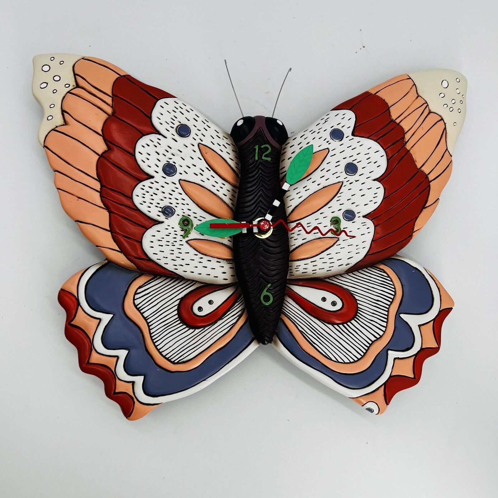 Allen Designs Springtime Whimsical Butterfly Clock Missing Flower Pendulum