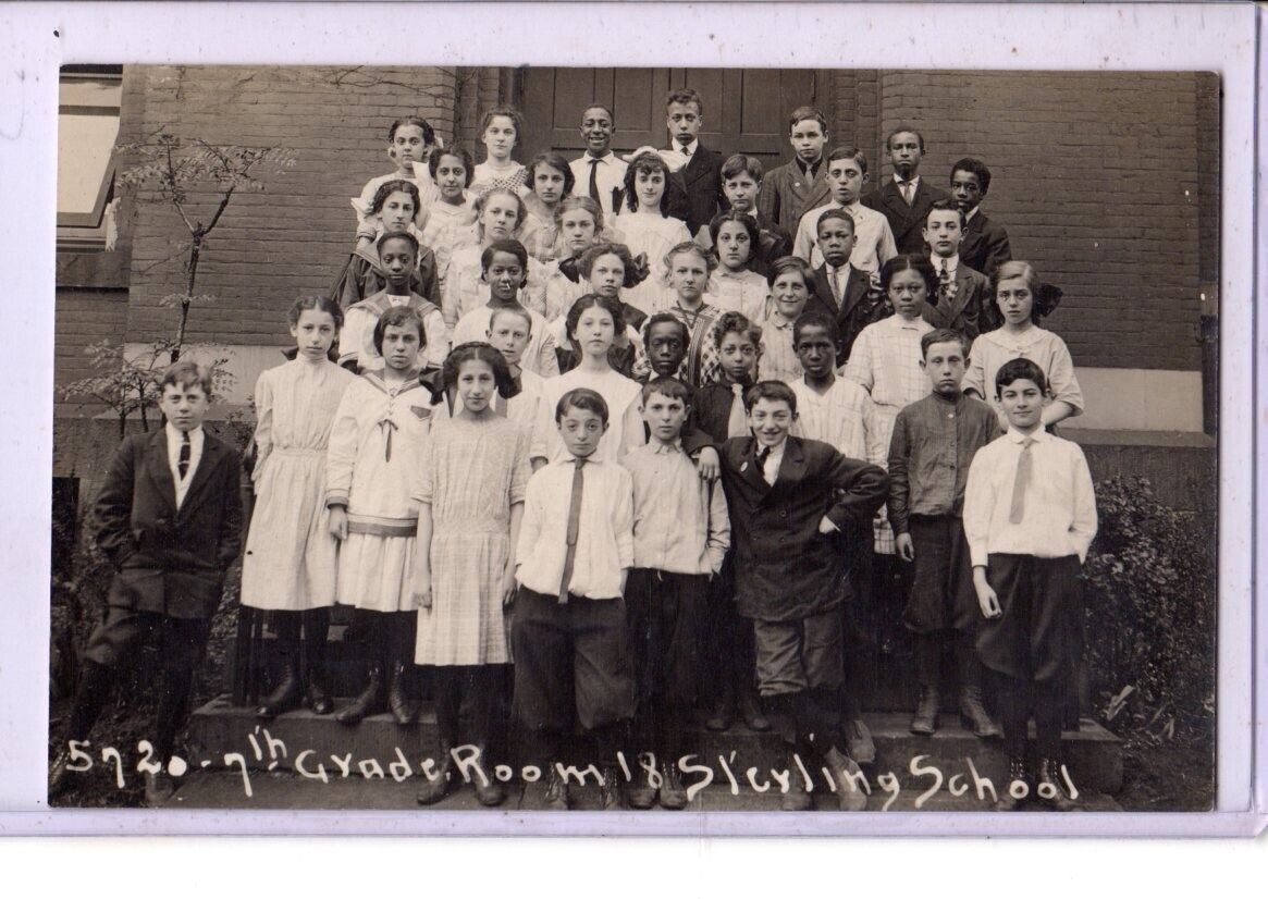 Real Photo Postcard RPPC Black Americana Integrated Sterling School Cleveland OH