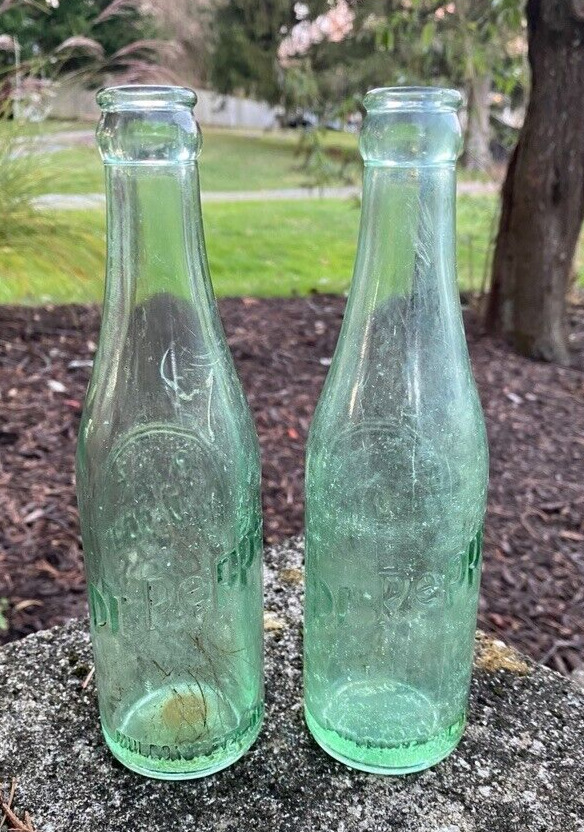 Vintage 1953 & 1954 Dr. Pepper 6 oz Embossed 10 2 4 Bottles Lot of 2
