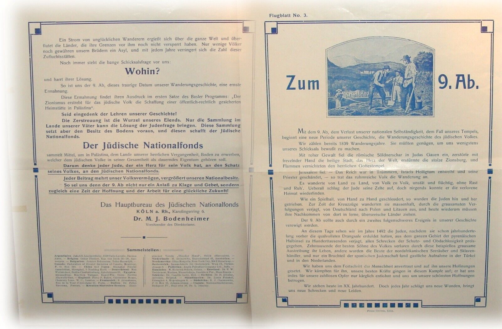 RARE Jewish National Fund Zionist 1920s German Germany Pamphlet MAX BODENHEIMER