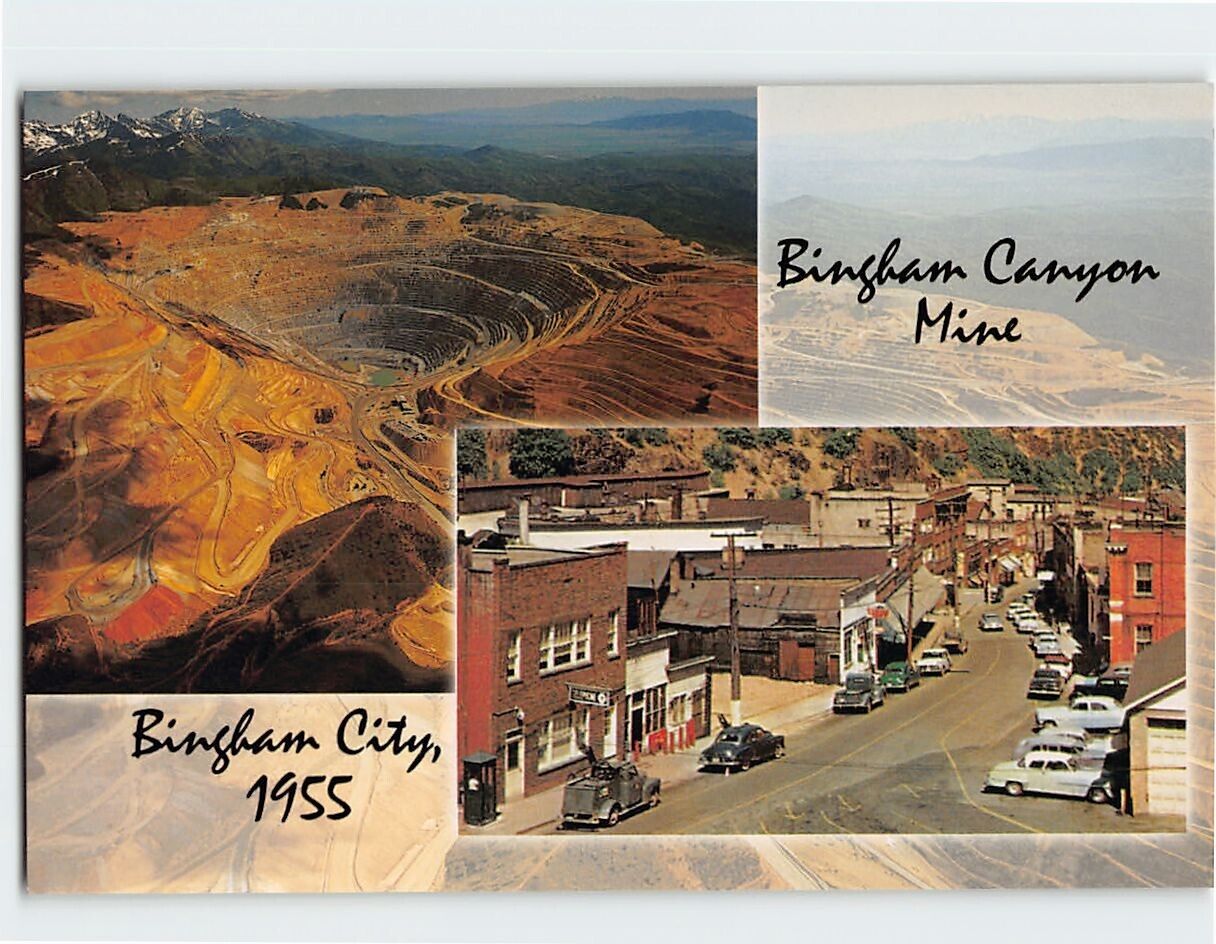 Postcard Bingham Canyon Mine Bingham City Utah USA