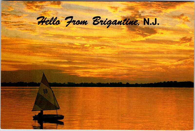 Postcard BOAT SCENE Brigantine New Jersey NJ 6/28 AO2225