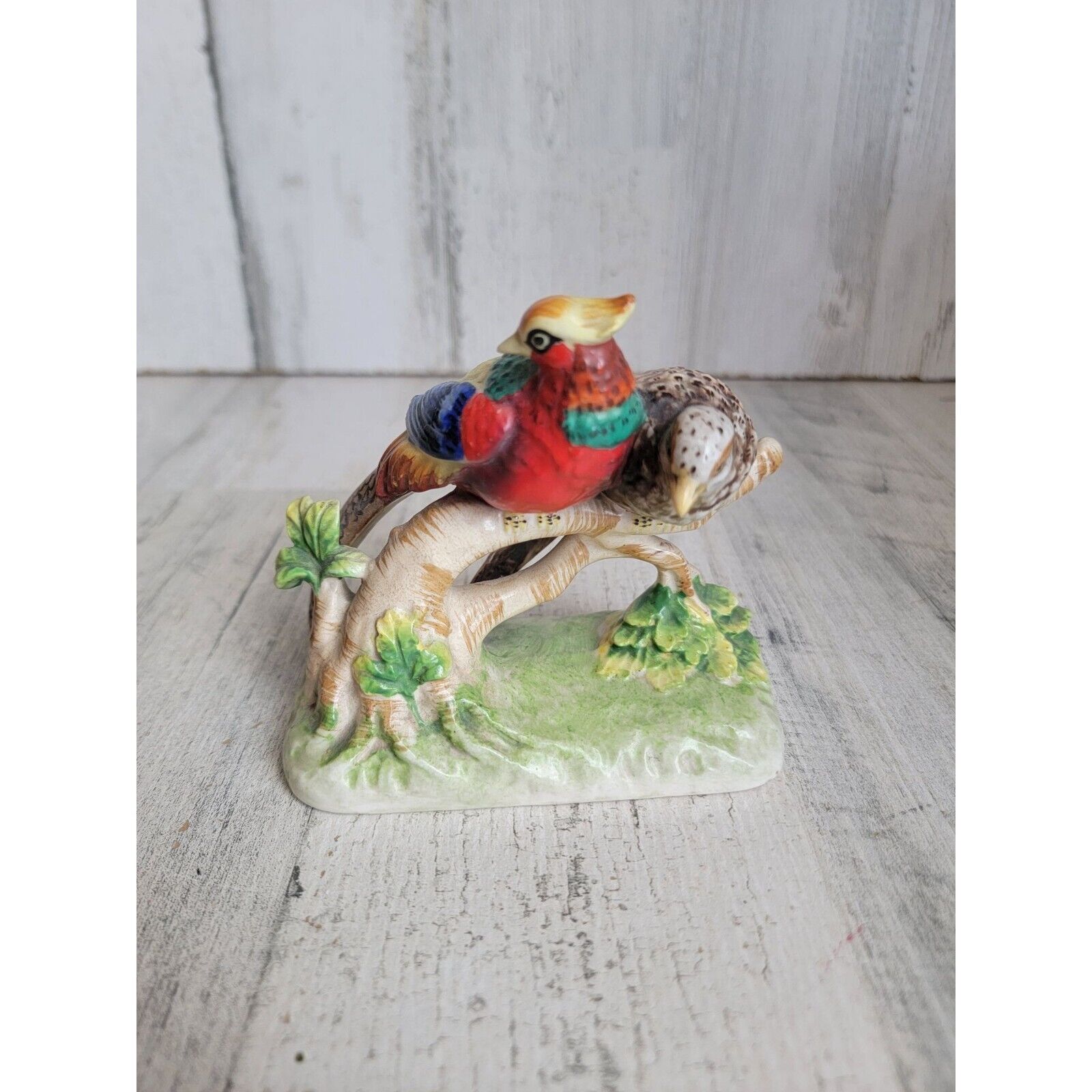 Vintage Japan pheasant bird ceramic figure decor