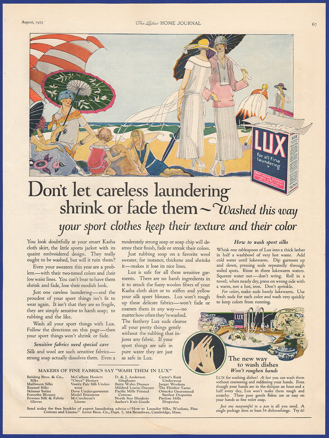 Vintage 1923 LUX Laundry Detergent Soap Bathroom Art Décor 1920\'s Print Ad