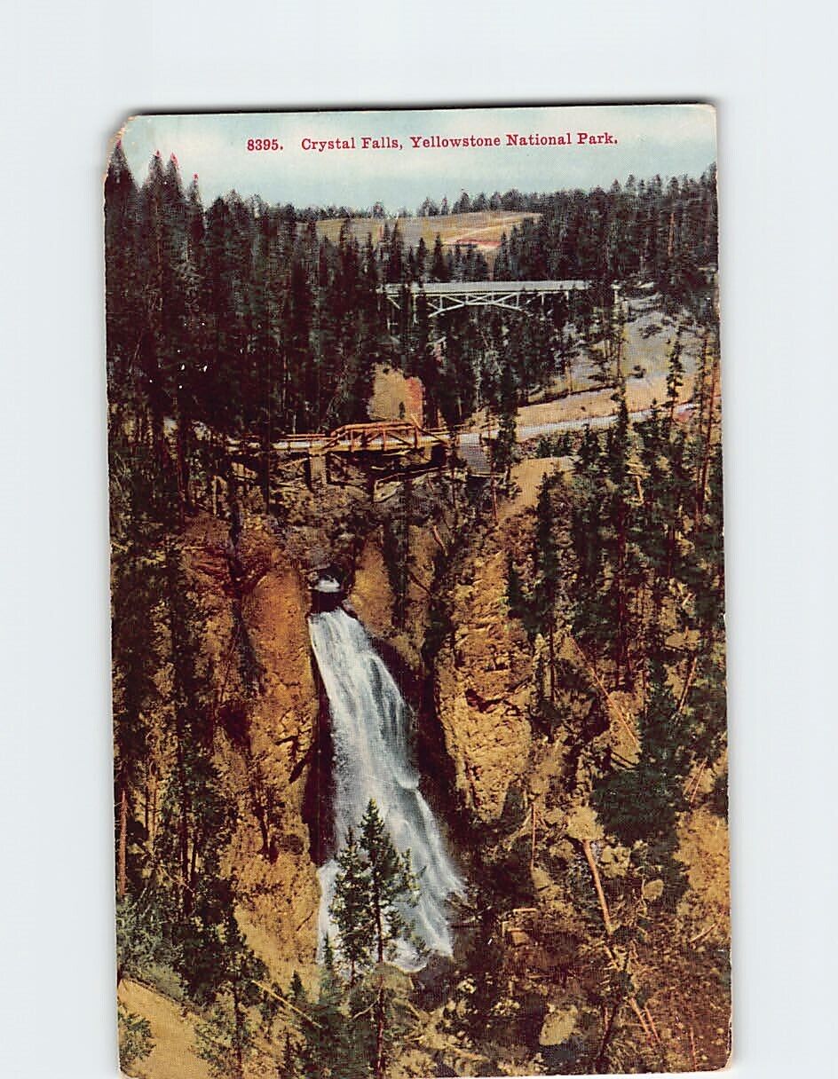 Postcard Crystal Falls Yellowstone National Park Wyoming USA