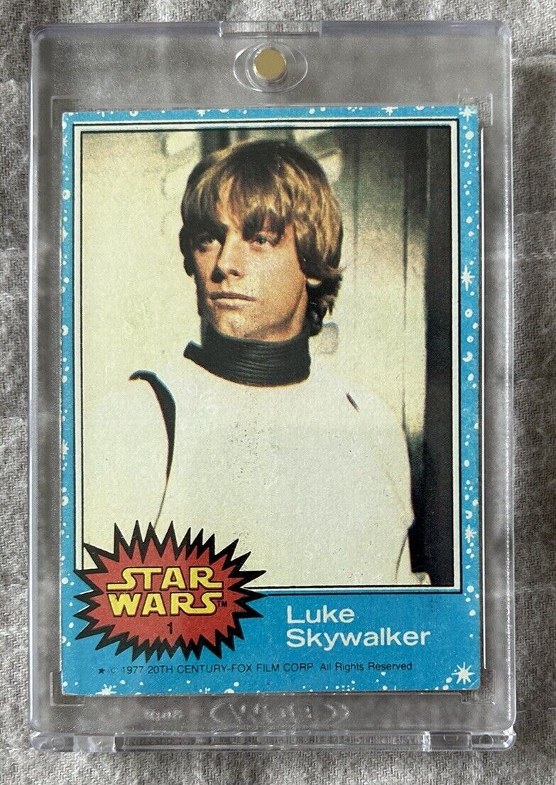 Luke Skywalker 1977 Topps Star Wars Blue Series Rookie Card #1