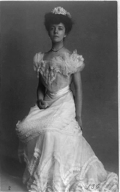 Mrs. Alice Roosevelt Longworth,wearing ball gown,c1902,American Writer,Socialite