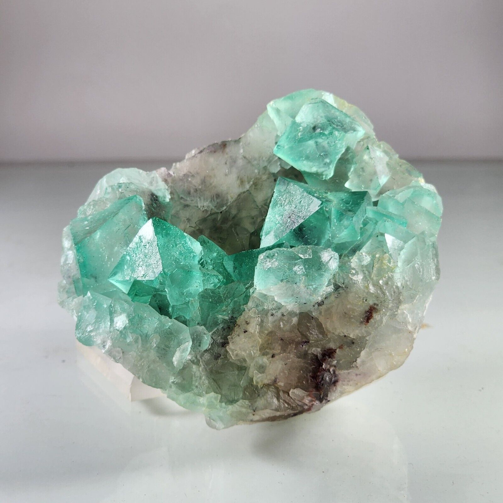 Fine Super Gem  Green Octahedral Fluorite Crystal Cluster from South Africa 8 cm