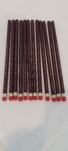 12 Vintage National\'s Fuse Tex Skytint Colored Pencil 517 Carmine Red New