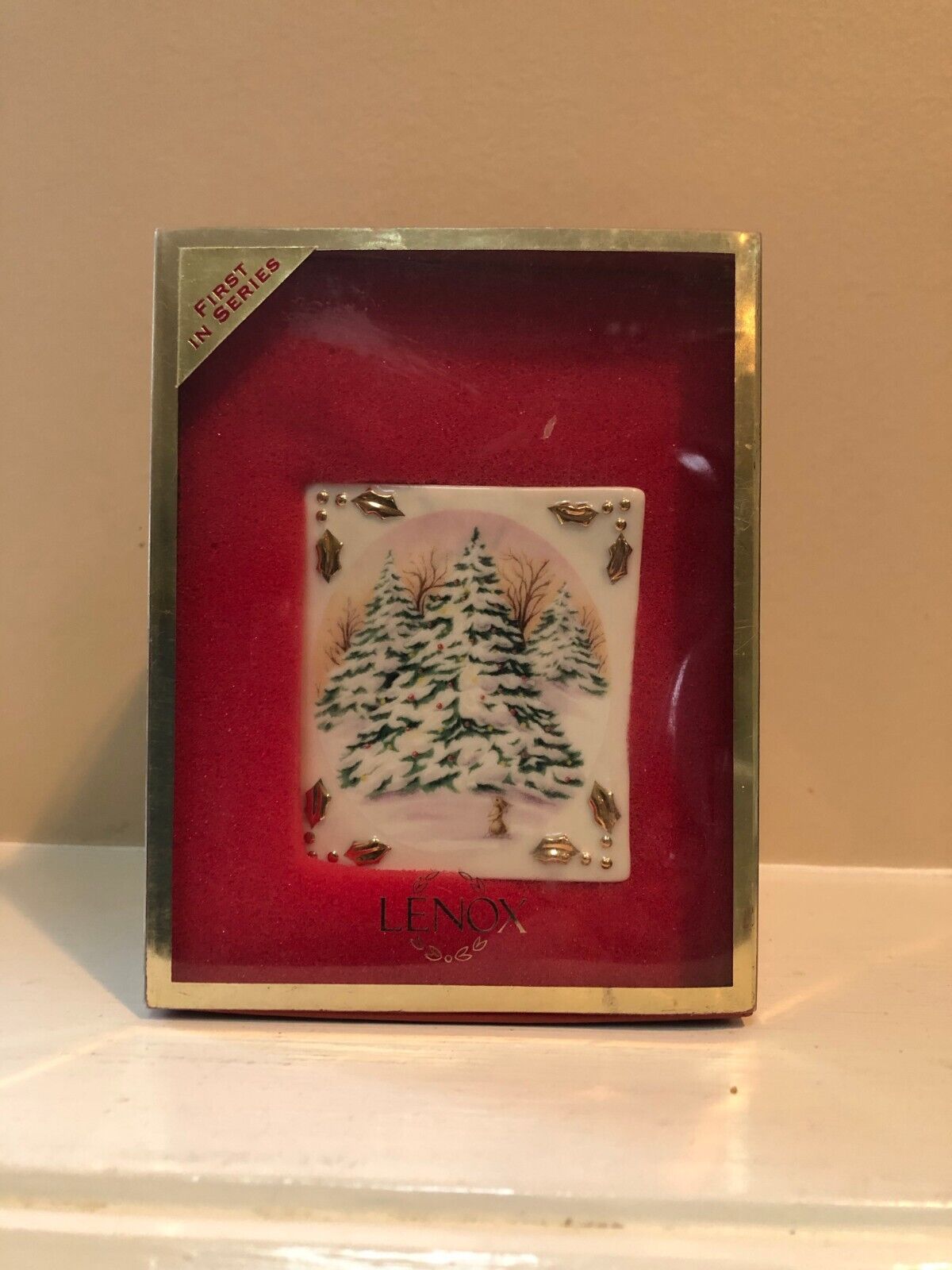 LENOX RARE 1999 FIRST IN SERIES ~ WHISPERING TREES ORNAMENT (Card) ~NIB~MSRP $34