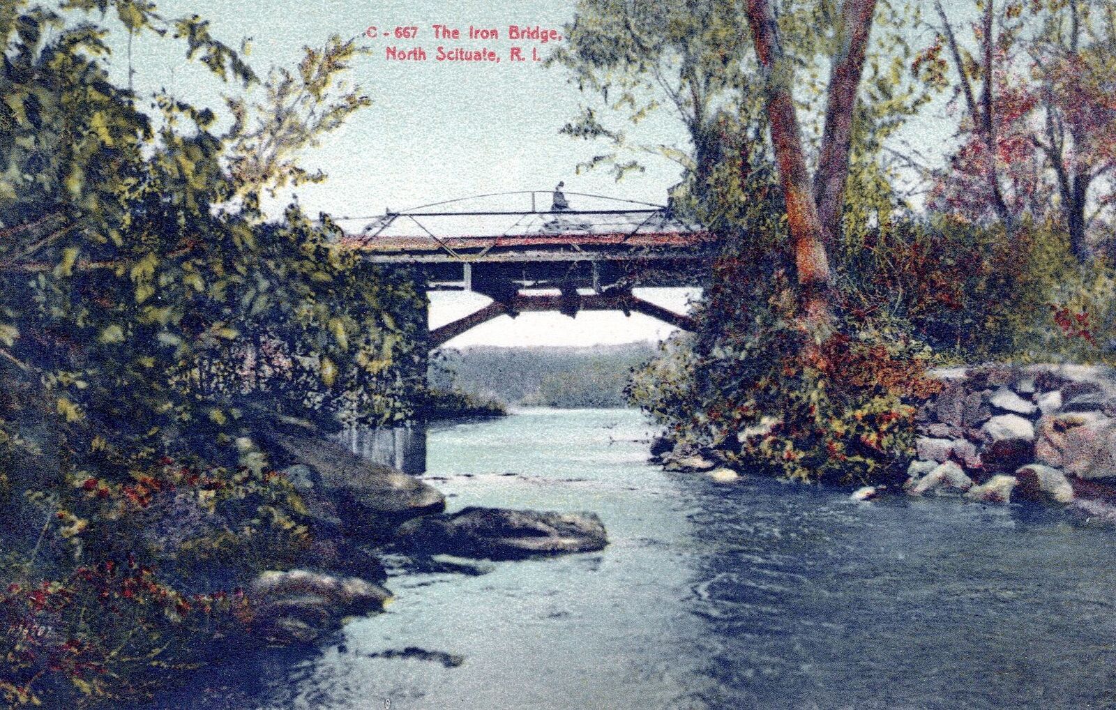 NORTH SCITUATE RI - The Iron Bridge Postcard