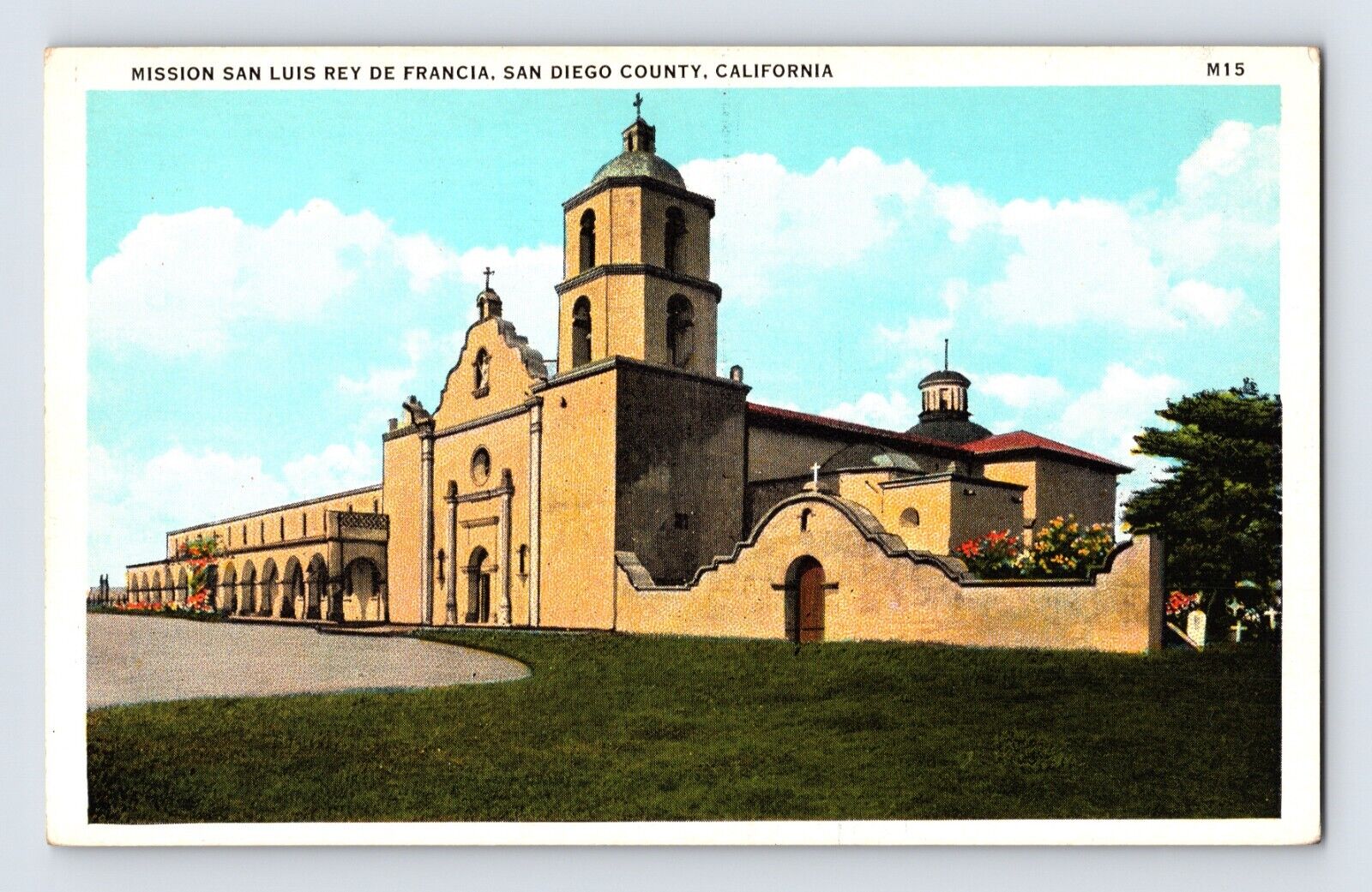 Postcard California Oceanside CA Mission San Luis Rey 1930s Unposted