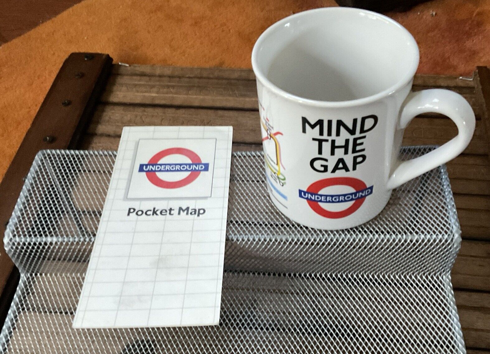 Vtg London Tube (2) MIND THE GAP - Coffee Mug Underground Subway & 1980’s Map
