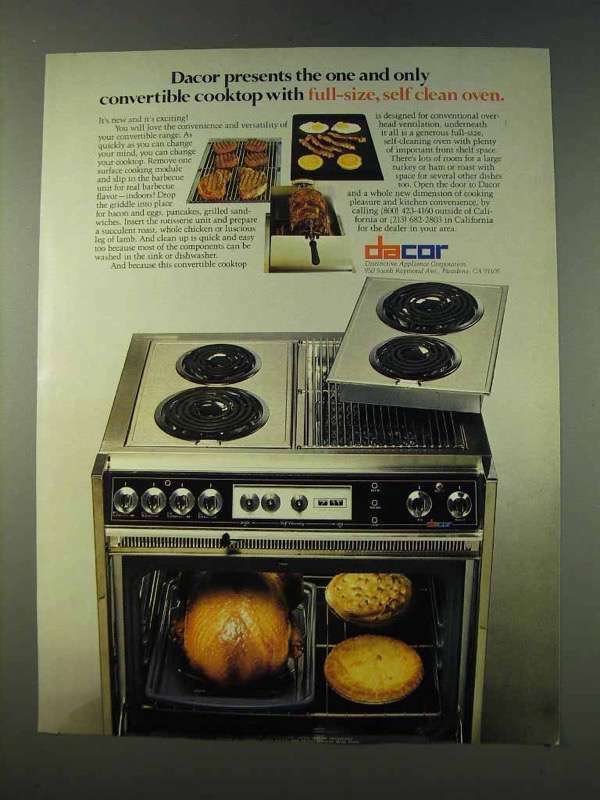 1979 Dacor Convertible Range Ad - Self Clean Oven