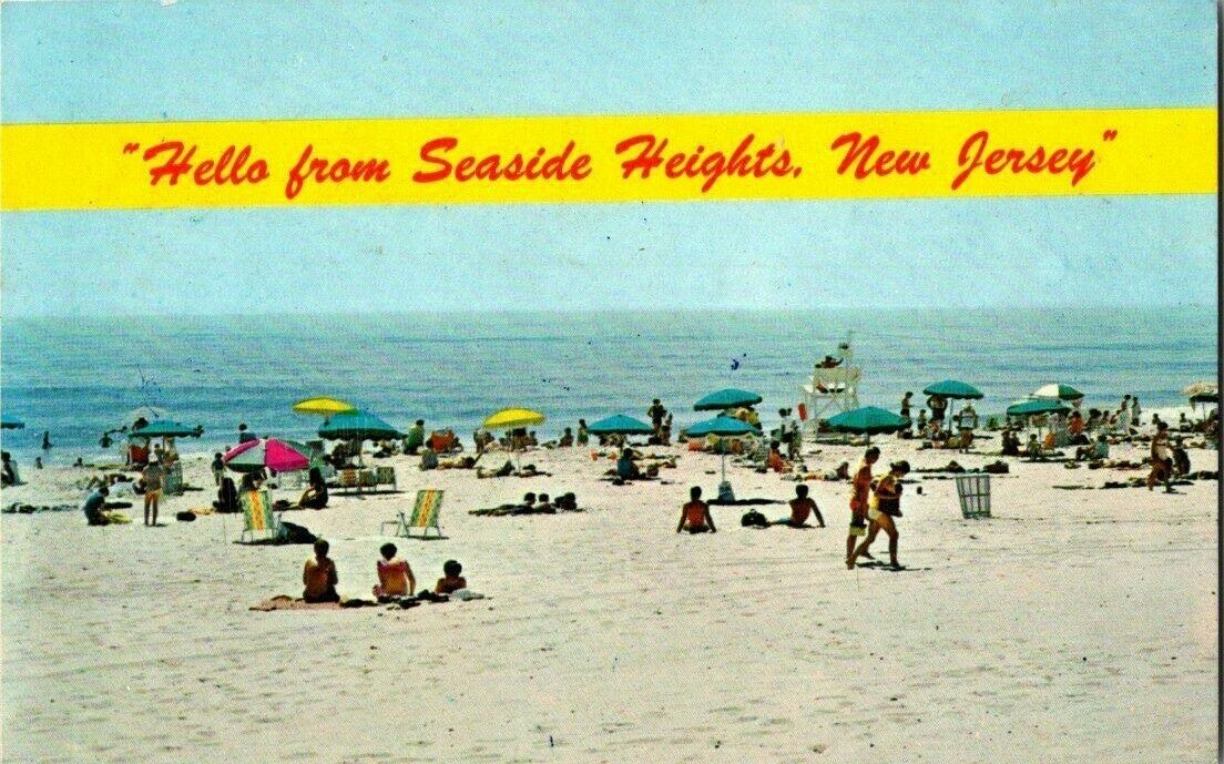 1960\'S. SEASIDE HEIGHTS, NJ. BEACH VIEW. POSTCARD DB23