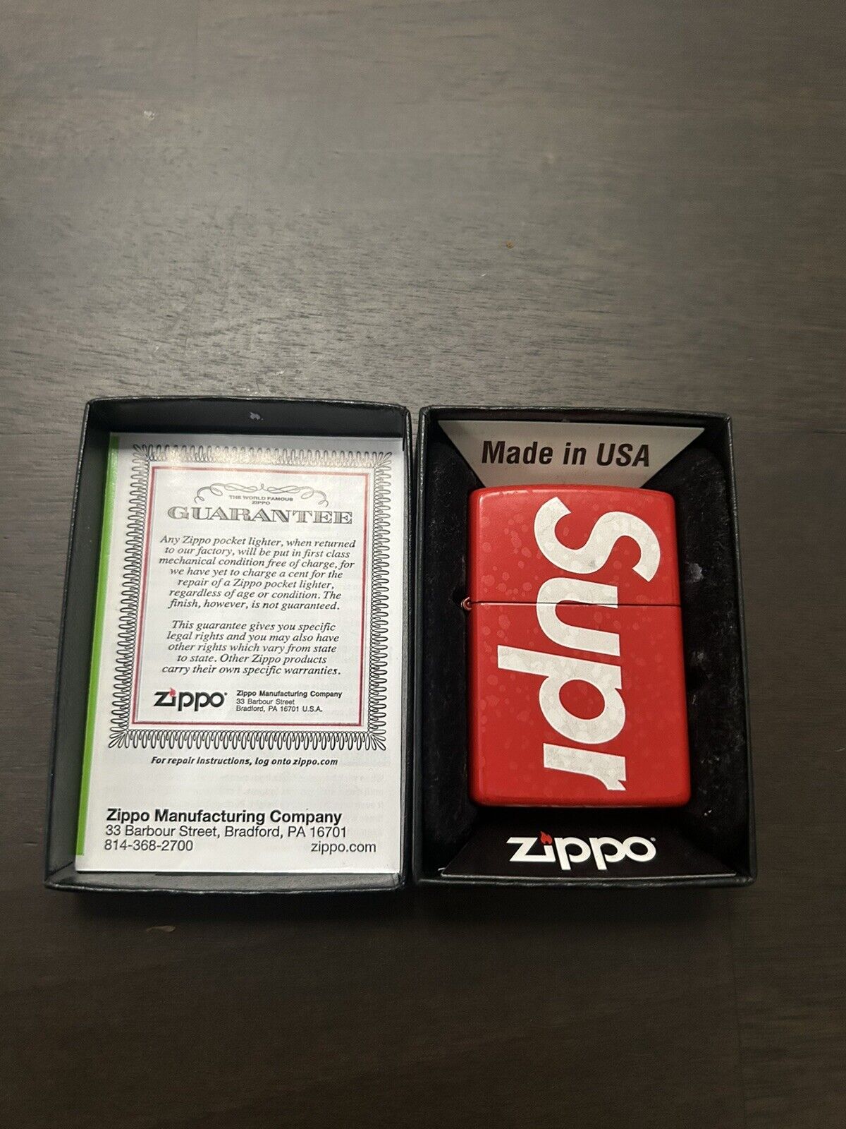 Supreme Logo Red Zippo Lighter